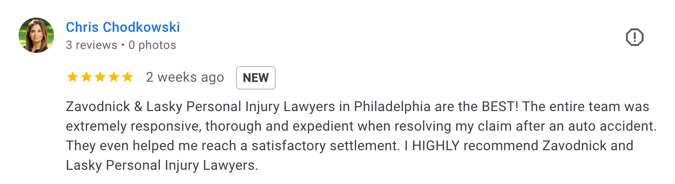 Zavodnick & Lasky Personal Injury Lawyers | Philadelphia Workers’ Compensation Lawyer What Our Clients Say
