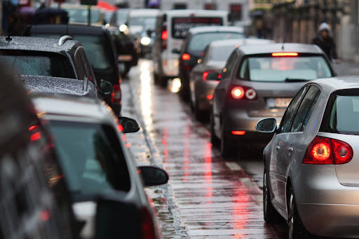 A line of vehicles stopped because of a vehicle accident which reached out to Uber’s insurance policy. A line of vehicles stopped because of a vehicle accident which reached out to Uber’s insurance policy.